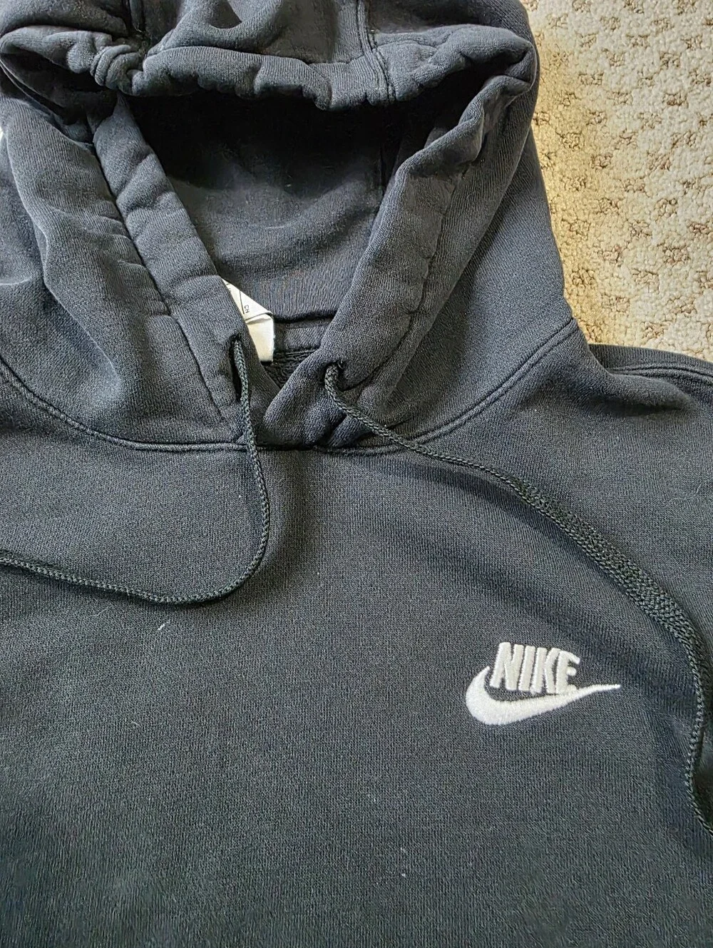 Nike Cropped Oversized Pullover Hoodie with Small Logo